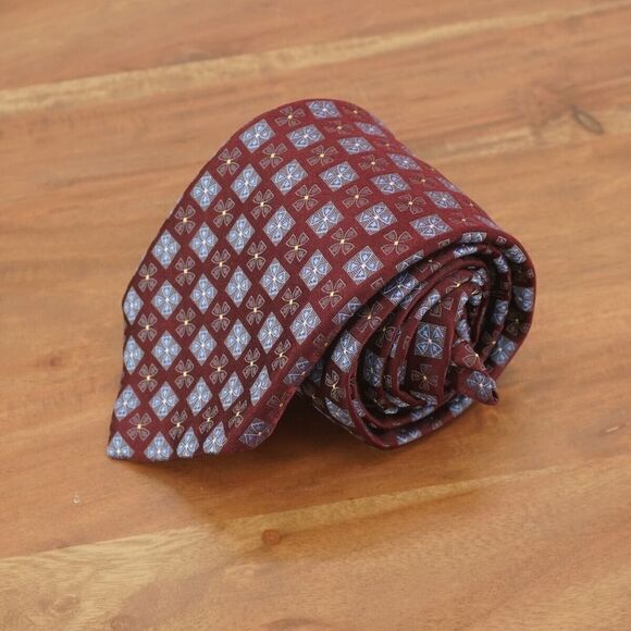 Robert Talbott Best of Class Mens Tie Necktie Silk Designer Red Blue Floral - Picture 1 of 9